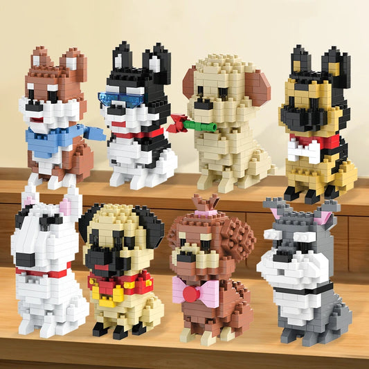 New Pet Teddy Husky Dog And Cat Toy Small Particle Building Blocks