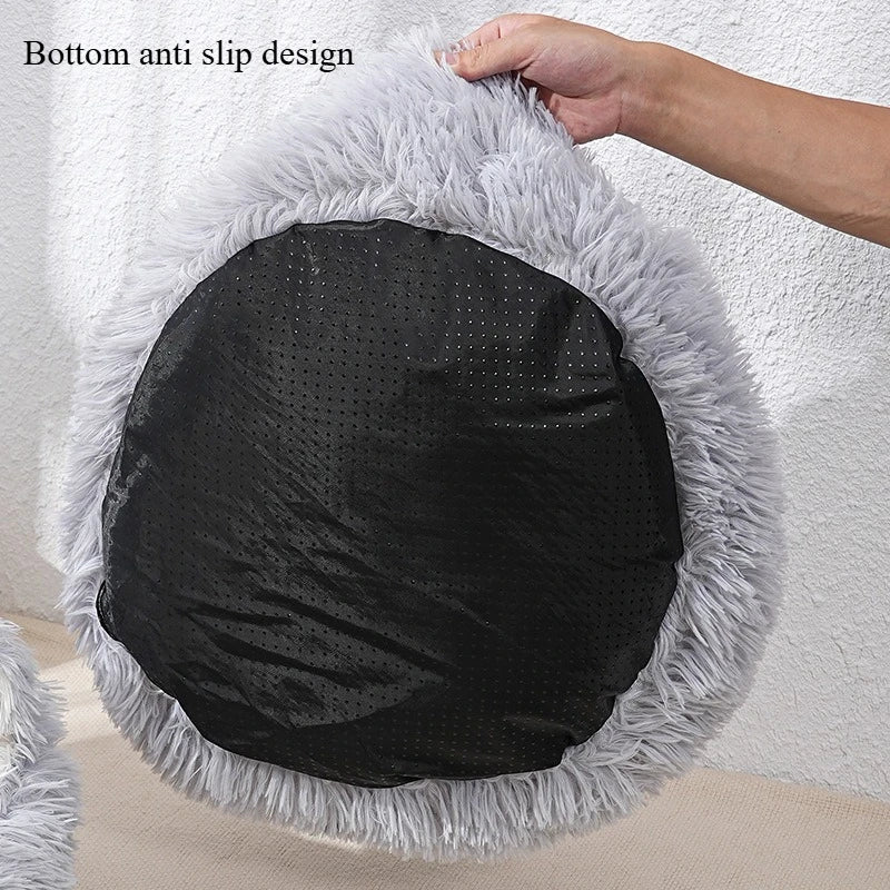 1PC comfortable striped plush pet bed, suitable for cats and