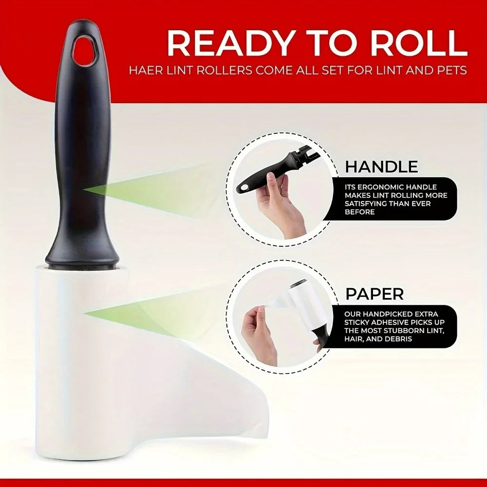 Reusable Lint Roller for Pet Hair - Sticky Adhesive Dust Remover for
