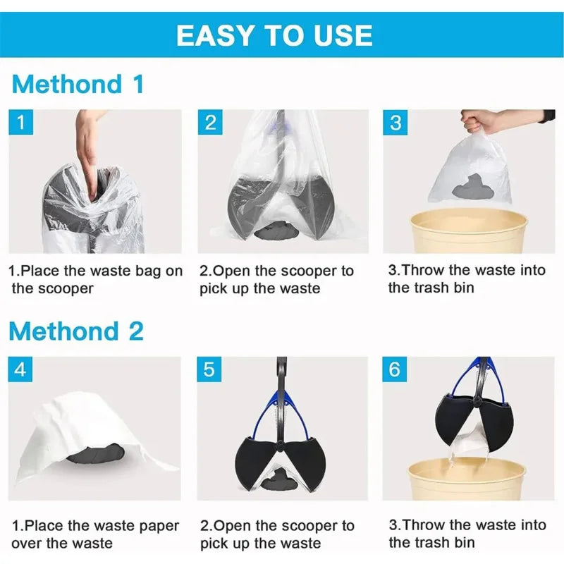 Dog Pooper Scooper Pet Long Handle Jaw Poop Scoop Picker Excrement