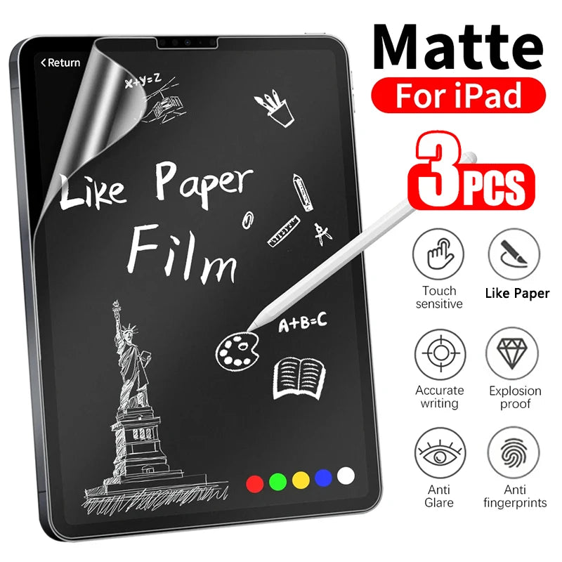 3pcs Paper Feel Screen Protector Film Matte PET Painting Write For