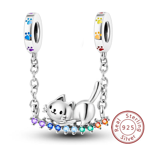 New 925 Sterling Silver Charm Beads Dog Cat Pets Pendant Fit Original