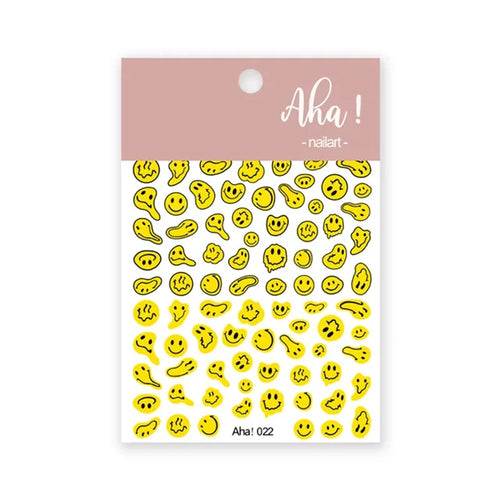 1PCS Relief Adhesive Cute Smiling Face Teddy Bear Nail Sticker