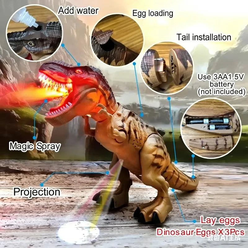 Electric Toy Large Size Walking Spray Lay Eggs Dinosaur Robot  for