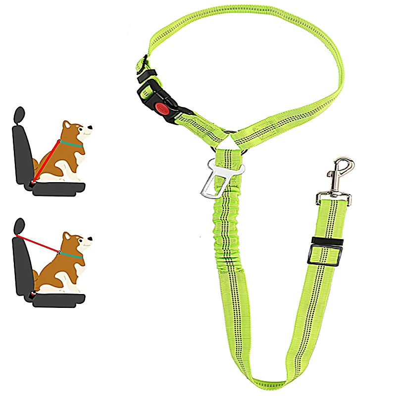 New Solid Two-in-one Pet Car Seat Belt Dog Harness Leash BackSeat