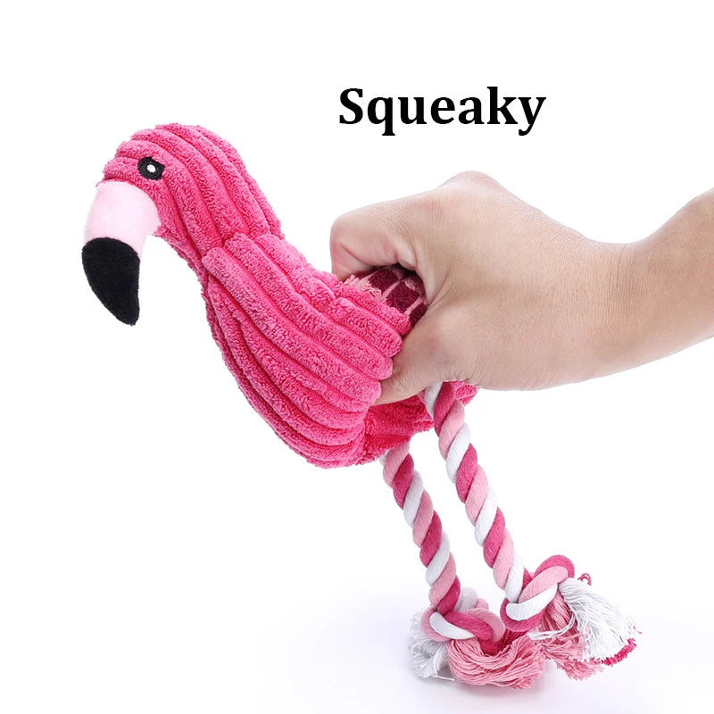 Animal Shape Squeaky Toys Plush Dog Toy Cute Bite Resistant Corduroy