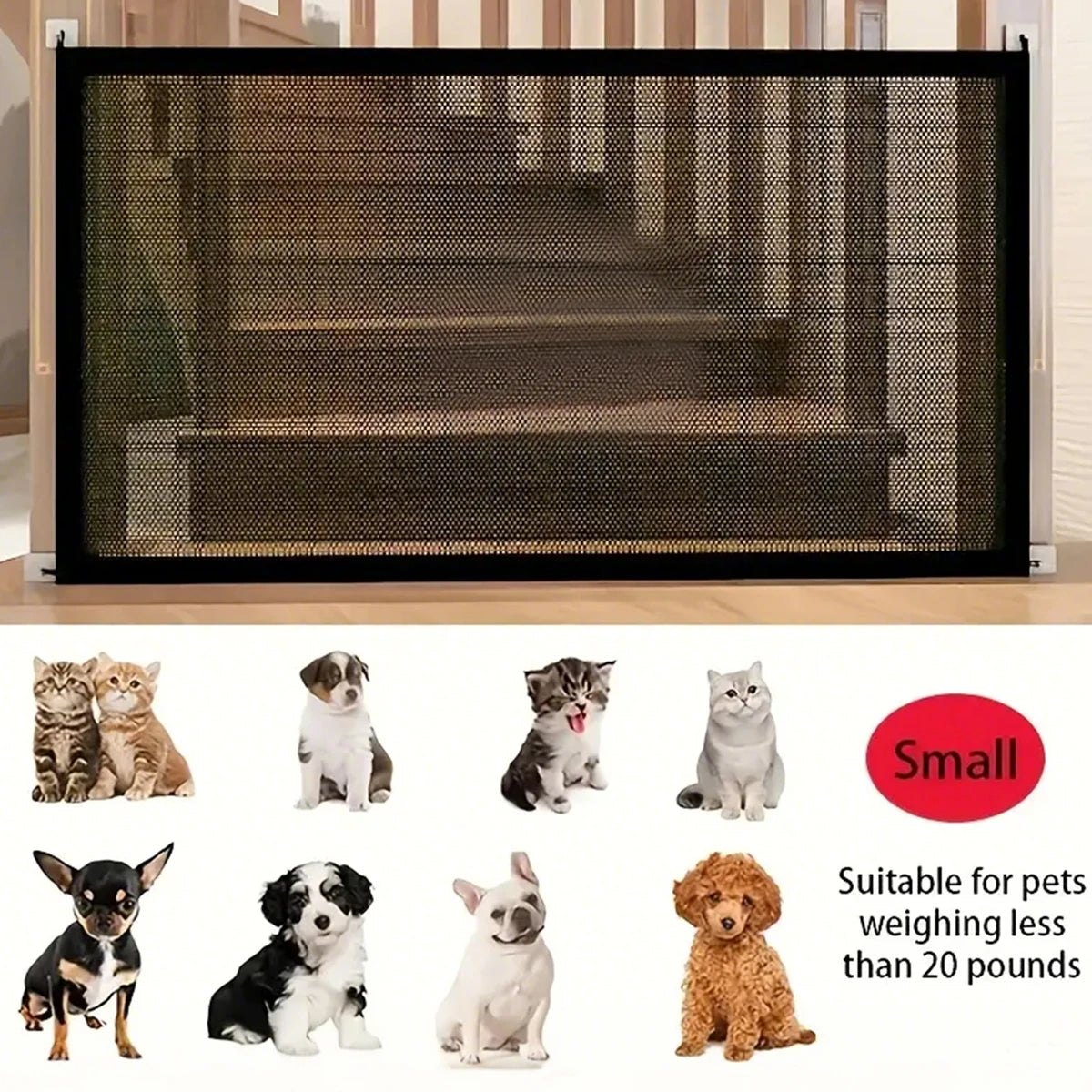 Pet Dog Barrier Fences With 6pcs Hook Pet Isolated Network Stairs Gate