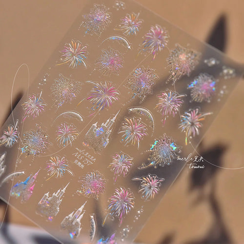 1 piece 5D color crystal star nail stickers high quality love shiny