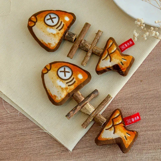 Cat Chew Toys Interactive Molar Grilled Fish Toys Silvervine Cat