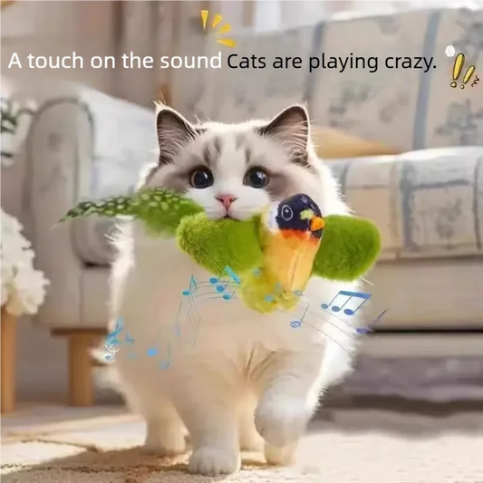 Interactive Cat Toy Electric Simulation Bird With Chirping Sound