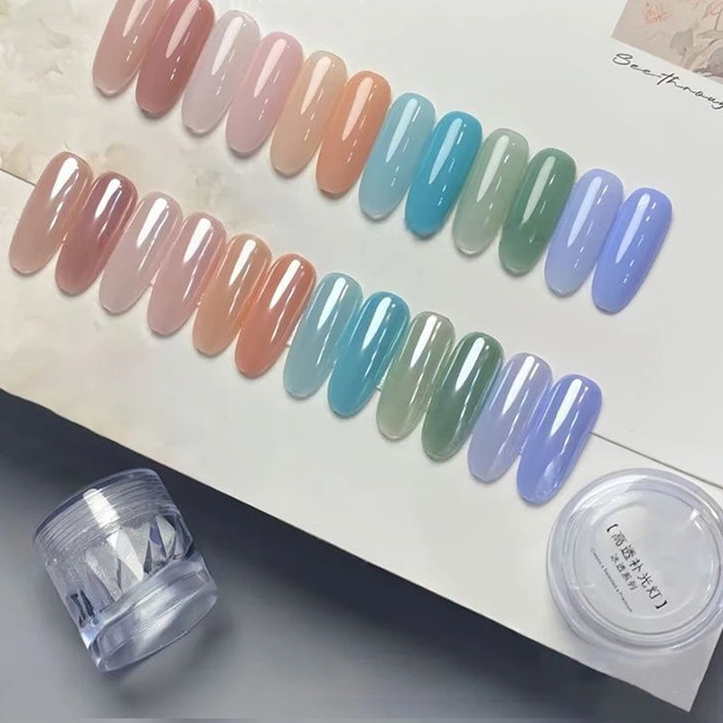 1Jar Plating Aurora Chrome Nail Powder Orange High-Gloss Moonlight