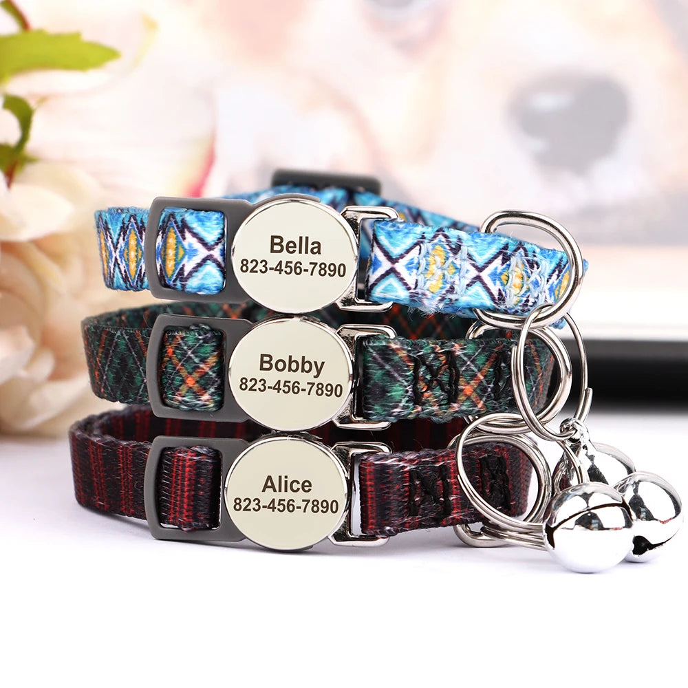 Cat Collar Free Personalized Kitten Collars Engraved Pet Puppy Name