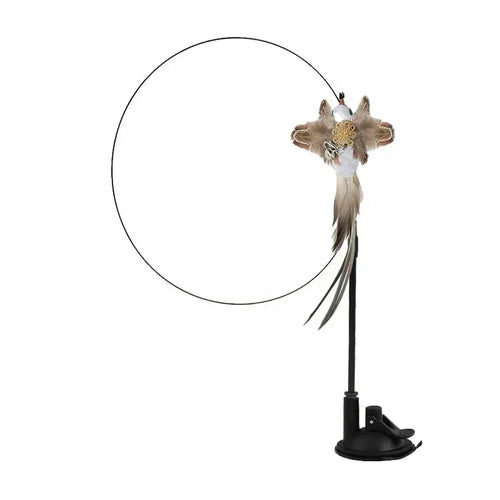 Simulation Bird Cat Toys Funny Interactive Peacock with Bell Cat Stick