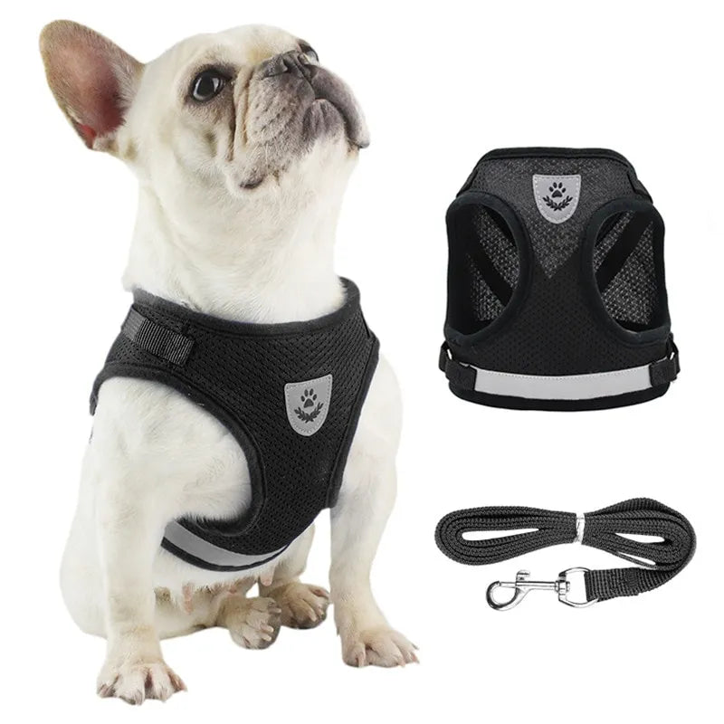 Pet Leash Undershirt Harnesses Mesh Breathable Adjustable Easy Control