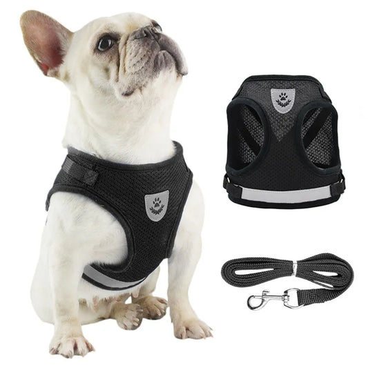 Pet Leash Undershirt Harnesses Mesh Breathable Adjustable Easy Control