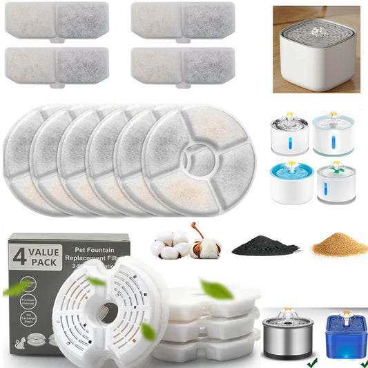 Pack of 8/12 Pet Water Fountain Filters Cat Dog Replacement Activated