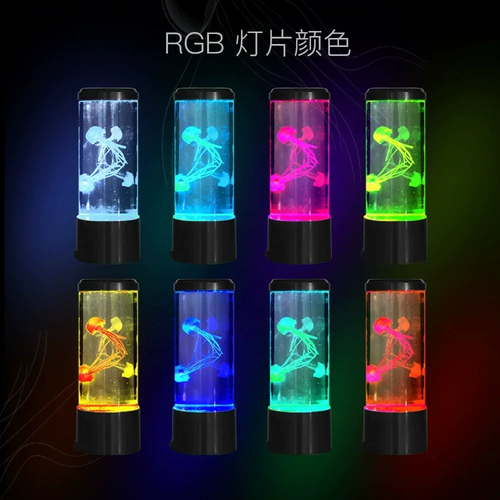 Jellyfish Lamp LED Remote Control Color Changing Aquarium Light With 8