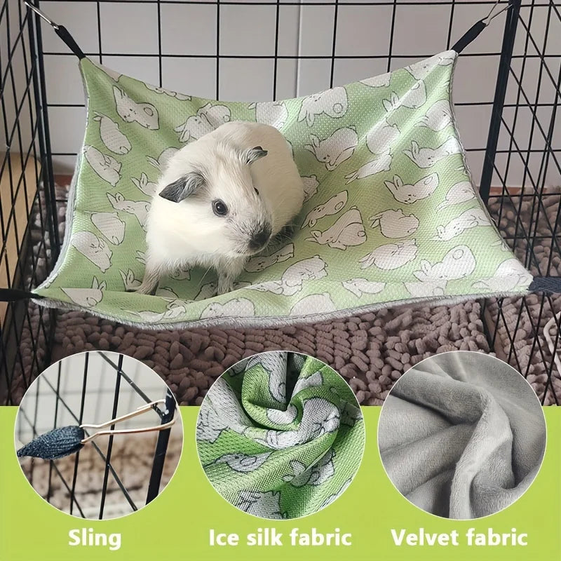 Double-Sided Hammock Guinea Pig Breathable Summer Hammock with Sling