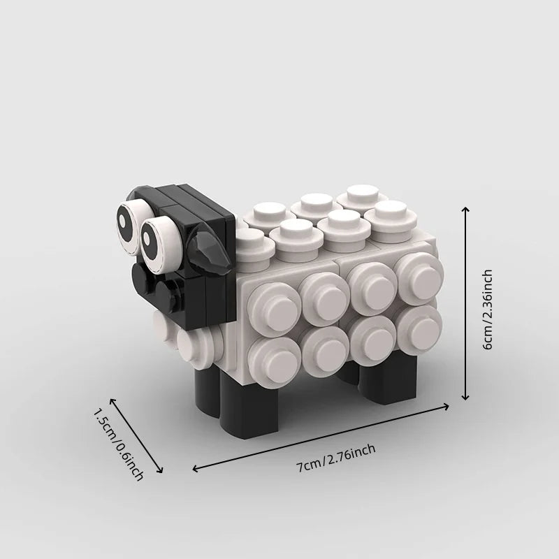 Cute And Creative Small Animal Sheep Building Blocks Toys,  Cartoon