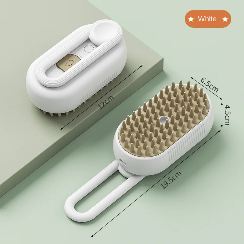 Steamy Dog Brush Electric Spray Cat Hair Brush 3 in1 Dog Steamer Brush