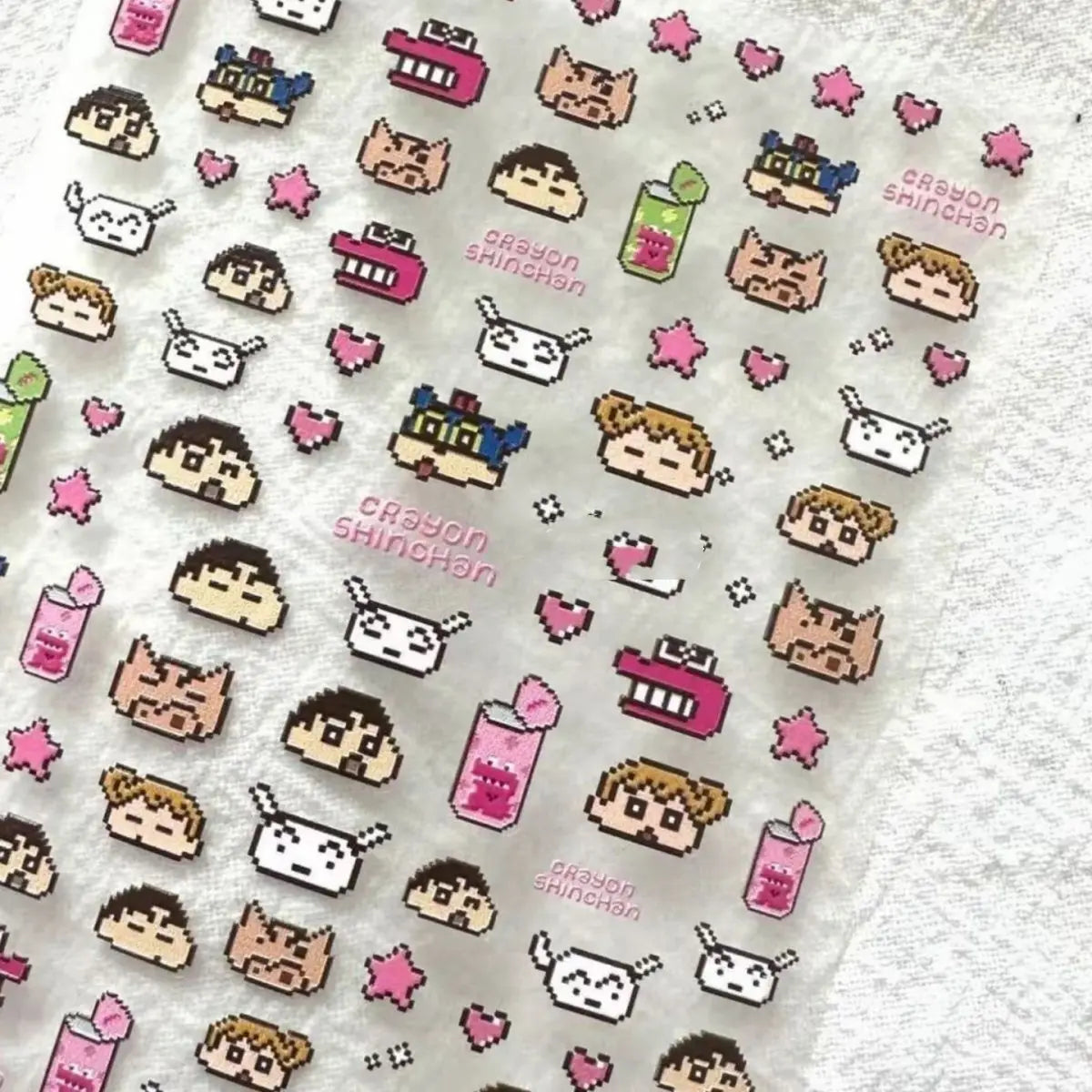 Kawaii Crayon Shin Chan PET Stickers Japanese Pixel Style Cute Phone