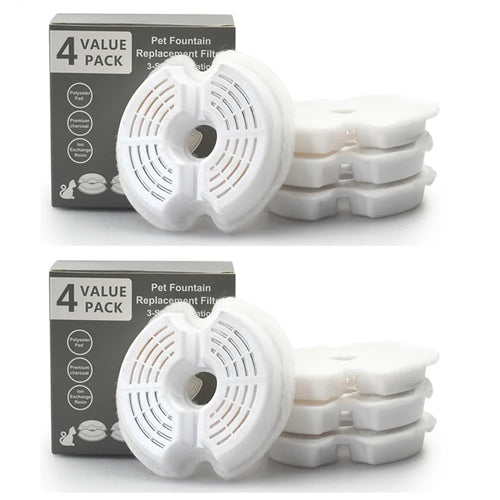 Pack of 8/12 Pet Water Fountain Filters Cat Dog Replacement Activated