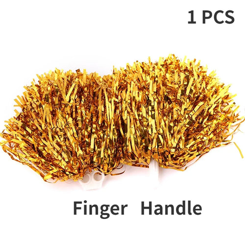 Cheerleading Pom Poms with Handle Cheer Balls Gold Yellow Pink Red