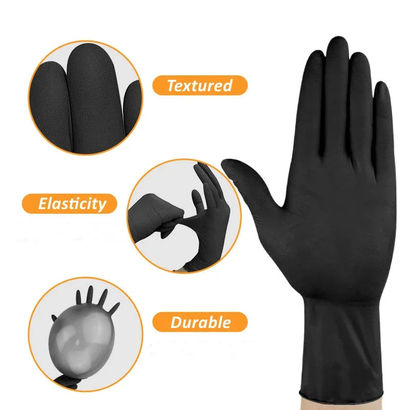 10-100PCS Gloves Black Washing Tableware Disposible Latex Free PVC