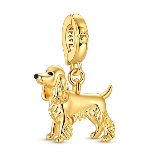 Hot 925 Sterling Silver Gold Charm Bead Pendant Cat Dog Pet Animal