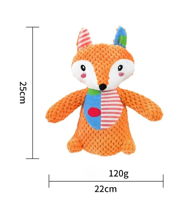 New elephant toy patchwork rabbit fox toy dog toy sound pet plush chew