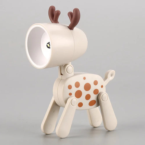 Mini Led Night Lights Folding Desk Lamp Cartoon Cute Pet Dog Deer