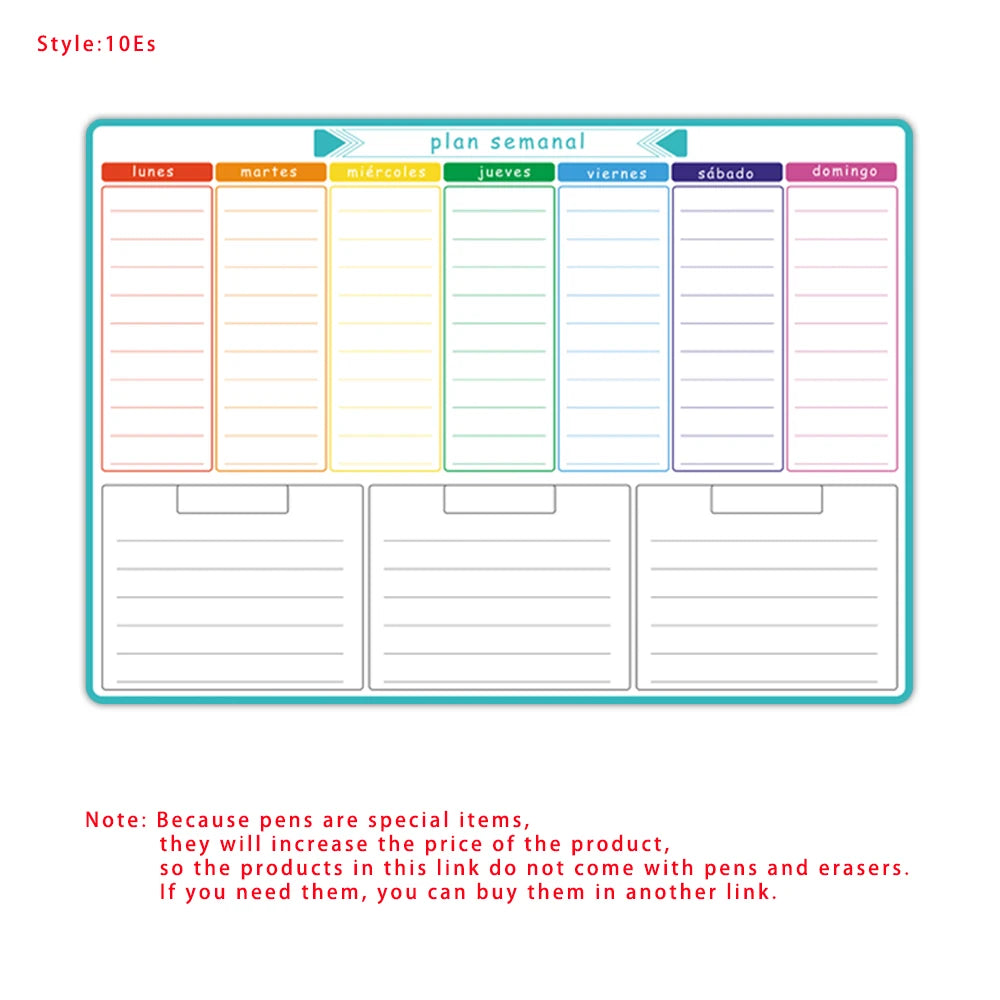 A3 Size Magnetic Weekly &monthly Planner Dry Erase Calendar Fridge