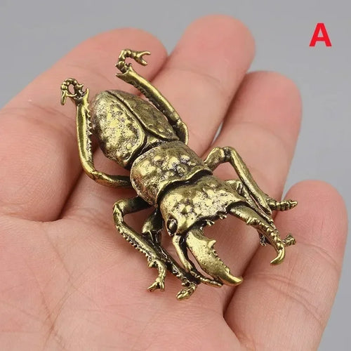 Solid Brass Beetle Ornaments Creative Unicorn Fairy Simulation Copper