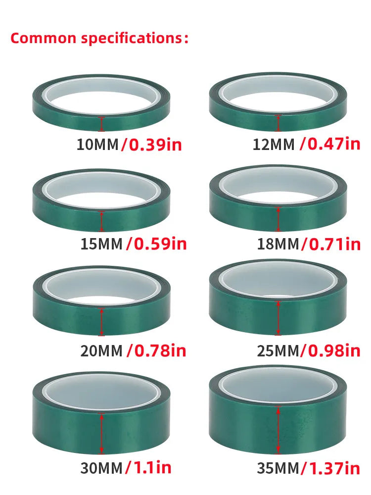 Green Polyester Hi-Temp Masking Tape PET Tape With Silicone Adhesive,