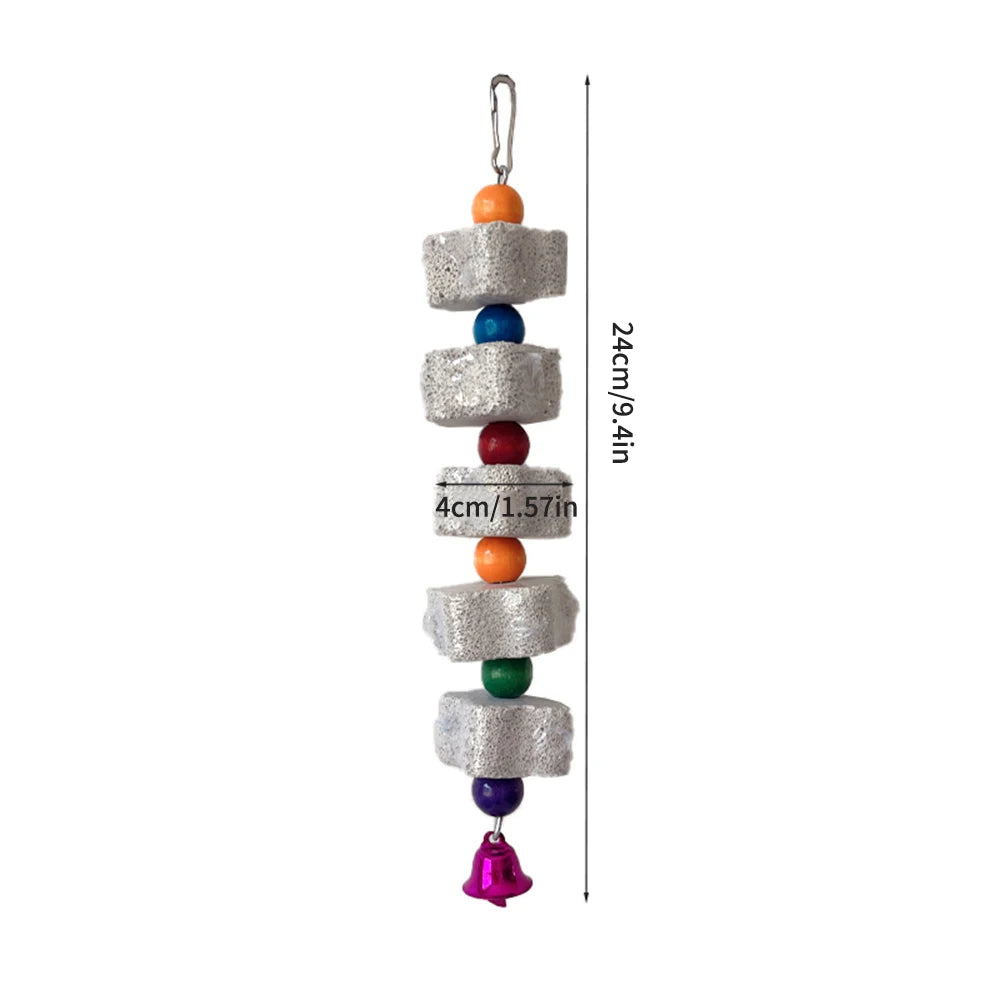 1PC Pet Teeth Grinding Volcanic Rock Toy for Parrots Hamsters Cage