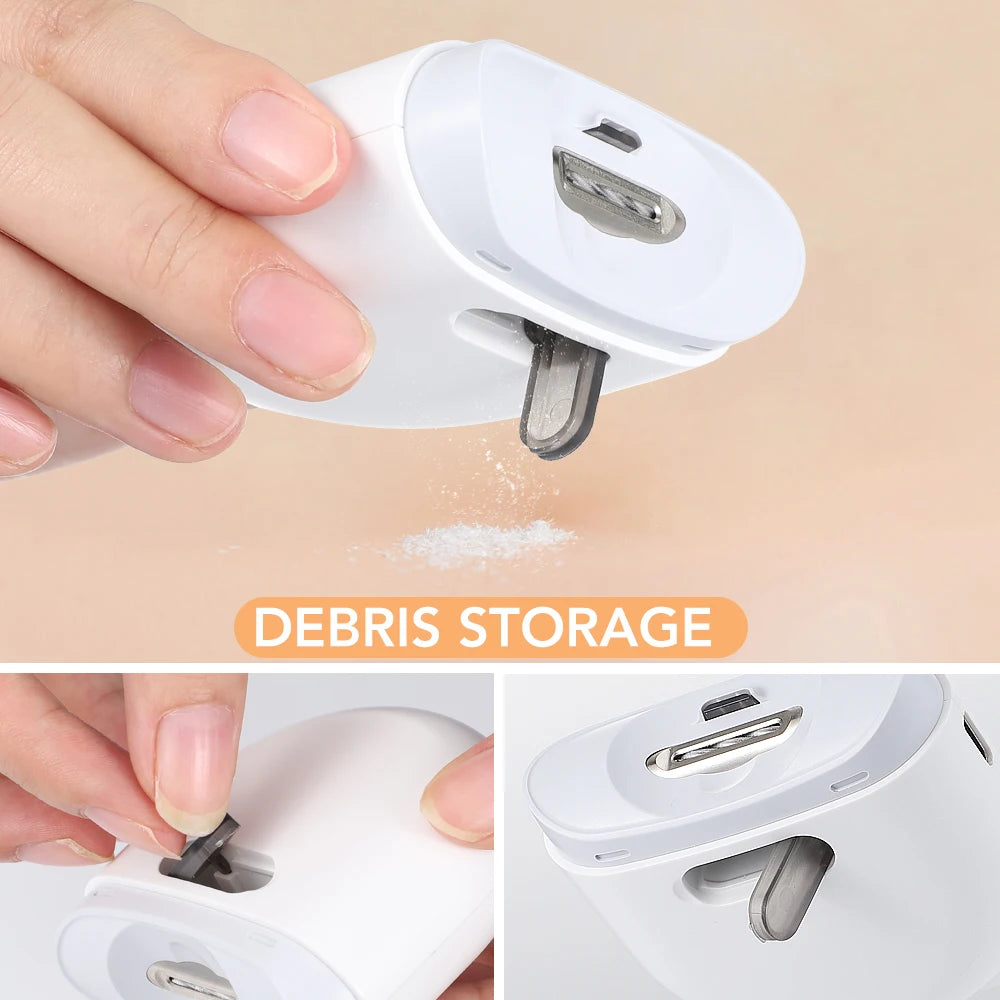 Electric Automatic Nail Clippers With Light Trimmer Nail Cutter