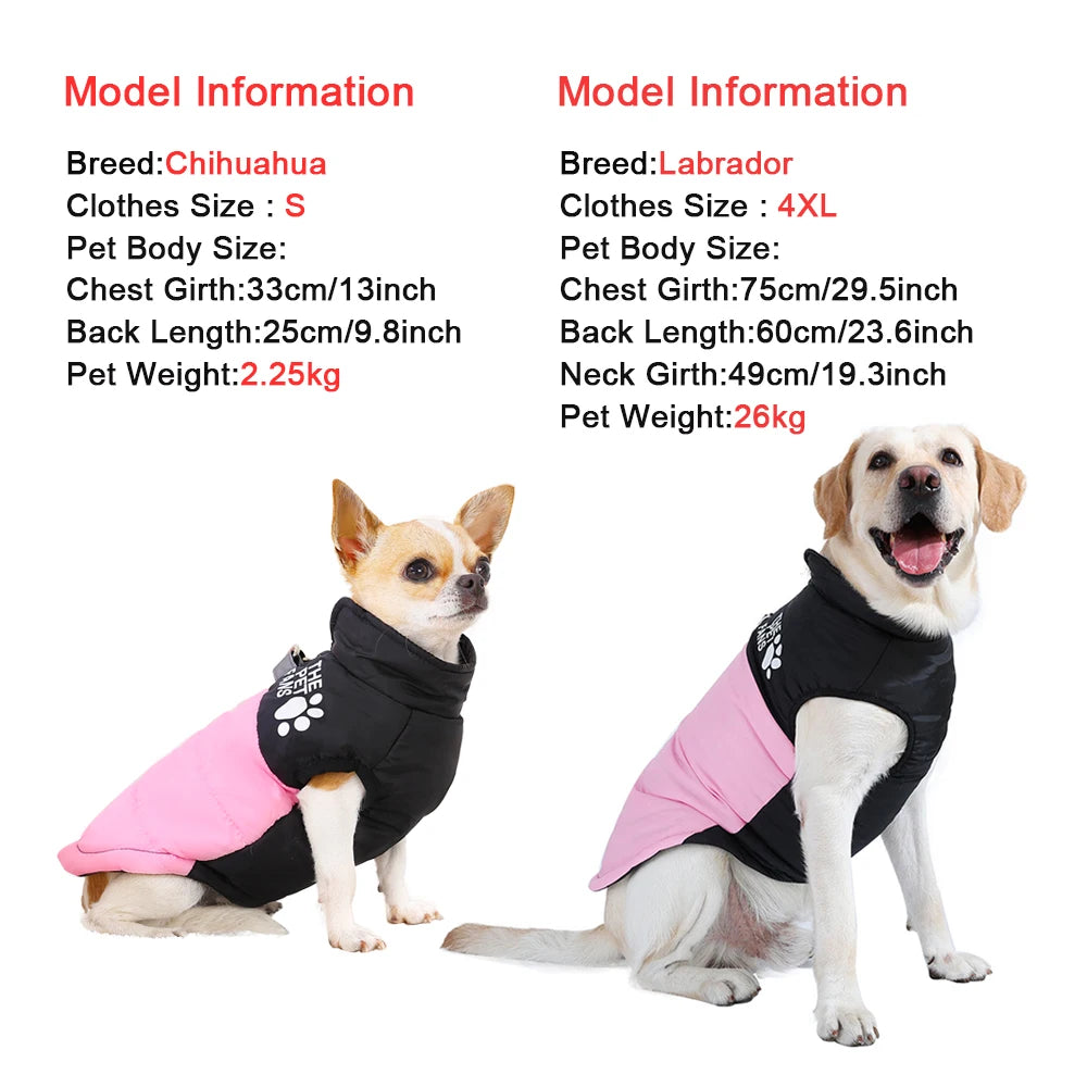 Warm Winter Pet Clothes Windproof Dog Jacket Coat For Small Big Dogs