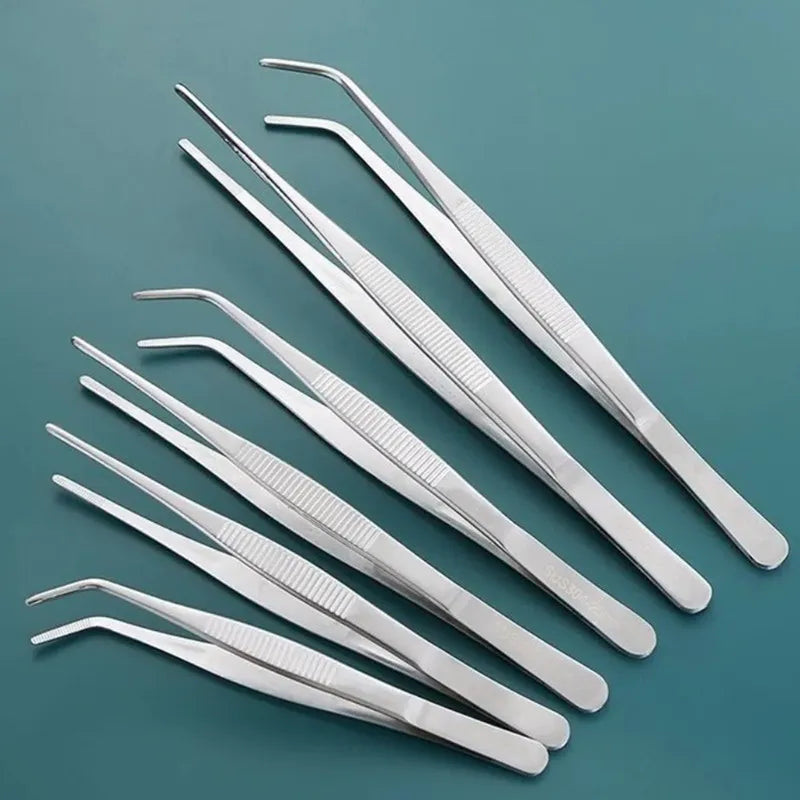 Stainless Multifuctional Steel Elbow Tweezers Aquarium Clip Long Tongs
