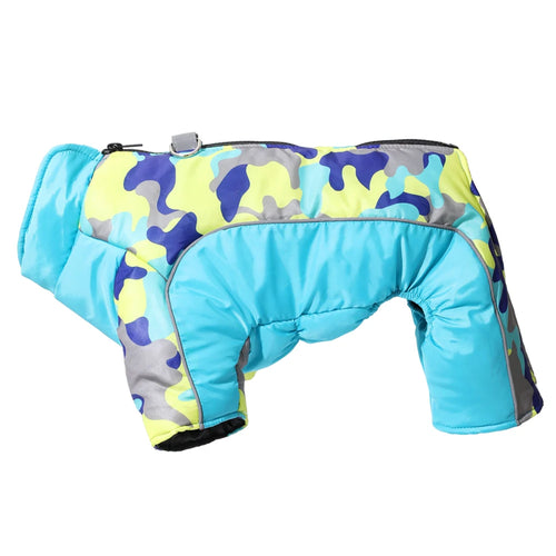 Warm Pet Clothes With D-ring Reflective Dog Jumpsuit For Small Medium