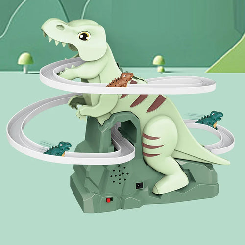 Dinosaur climbing slide music toy with 3 dinosaurs, puzzle fun