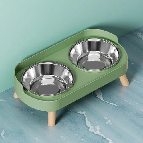 Dopamine Colorful Elevated Pet Feeder: Dual Stainless Steel Bowls with