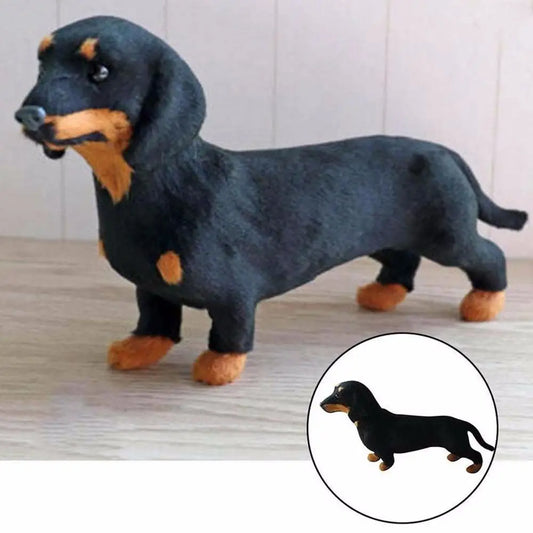 Simulation Dachshund Animal Model Small Ornament Toy Dog Puppy
