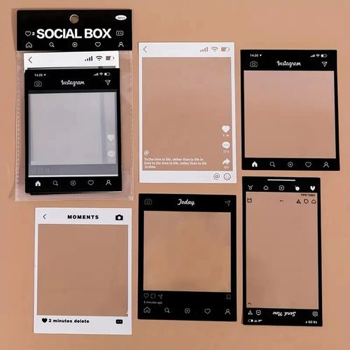 15 pcs vintage photos film frame PET sticker packaging DIY diary
