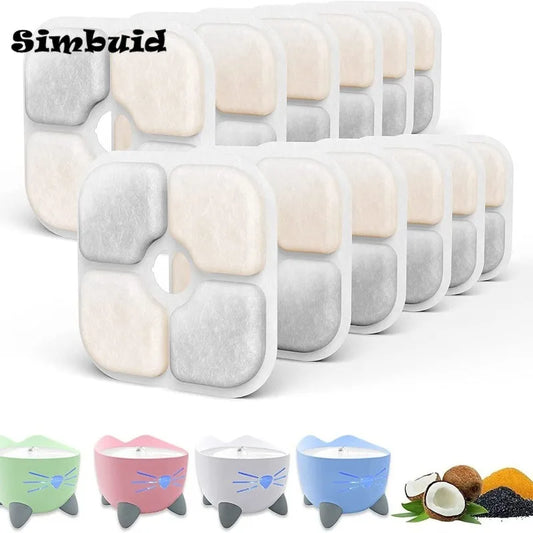 6/12pcs Replacement Activated Carbon Filter For Cat Water Drinking