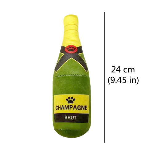 Funny Plush Dog Toys Beer Bottle Shaped Small Large Dogs Squeak Sound