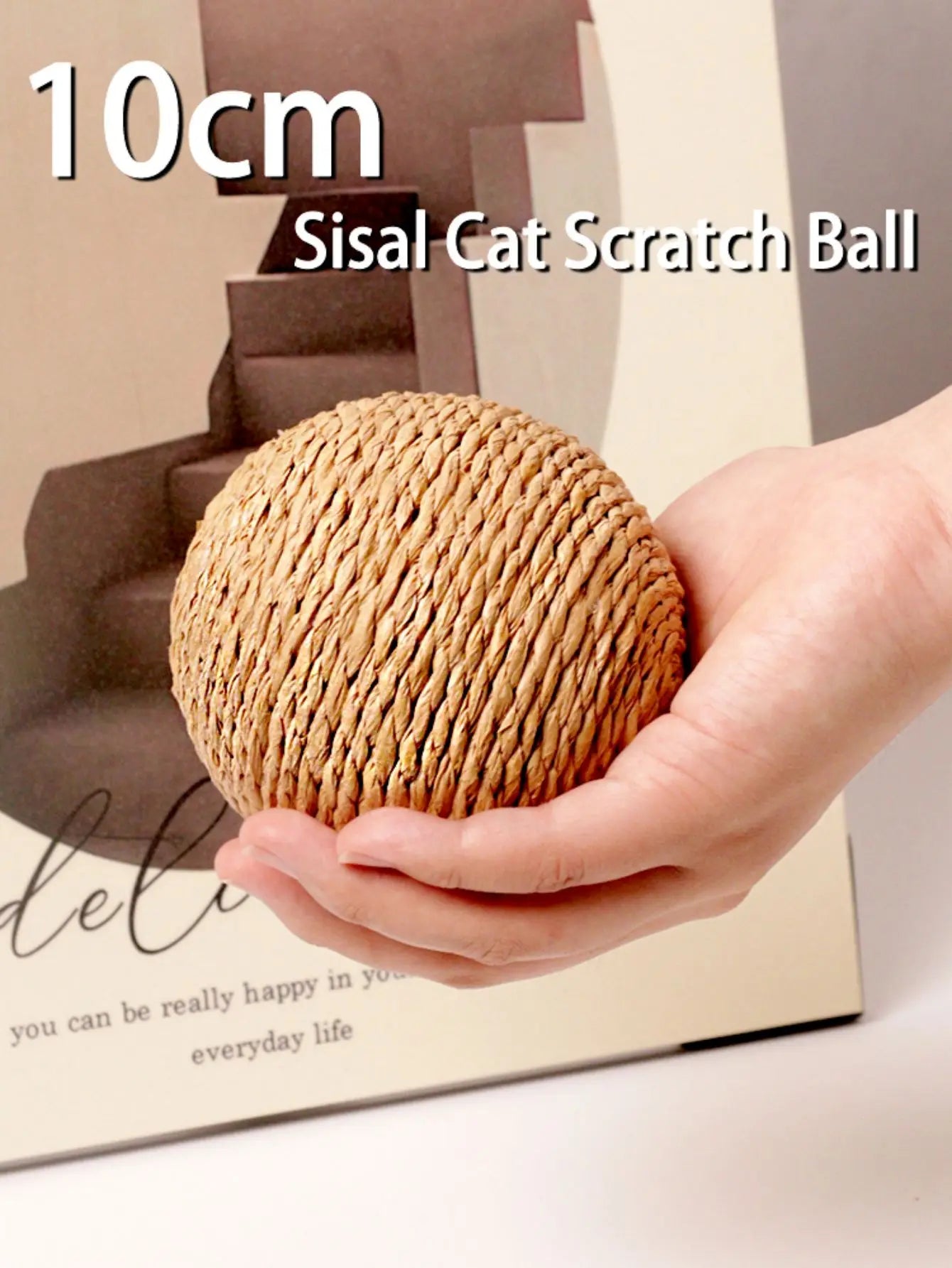 10CM Interactive Sisal Cat Scratching Ball Toy For Kitten Teeth