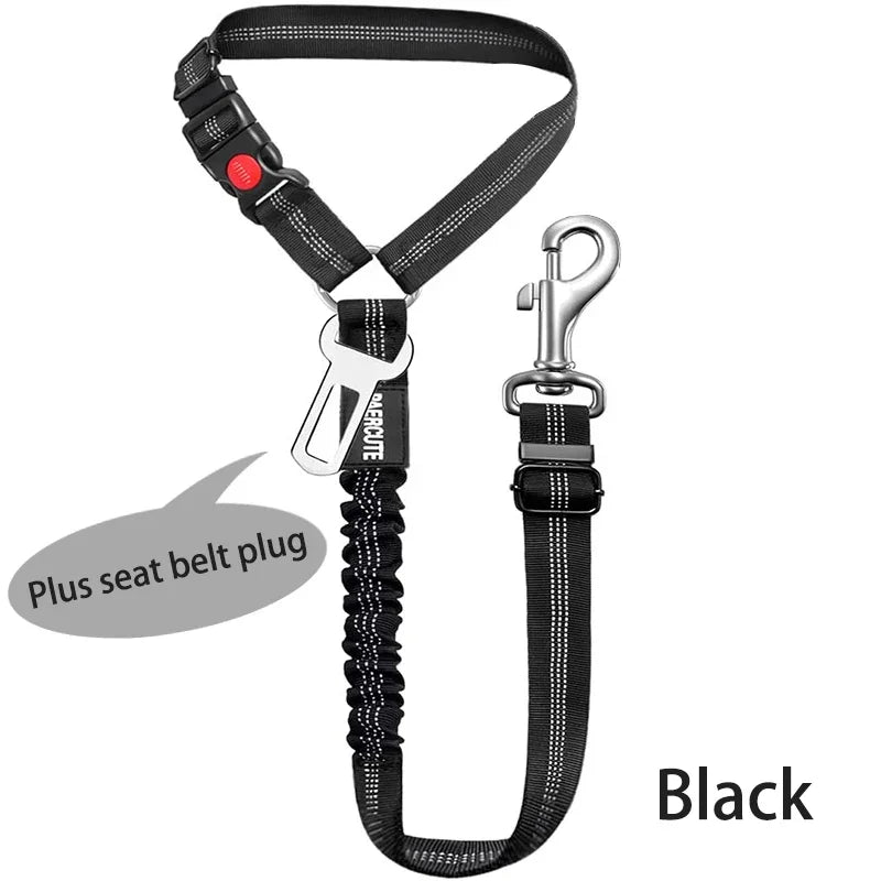 New Solid Two-in-one Pet Car Seat Belt Dog Harness Leash BackSeat