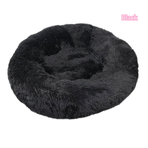 Super Soft Pet Cat Bed Plush Full Size Washable Calm Bed Donut Bed