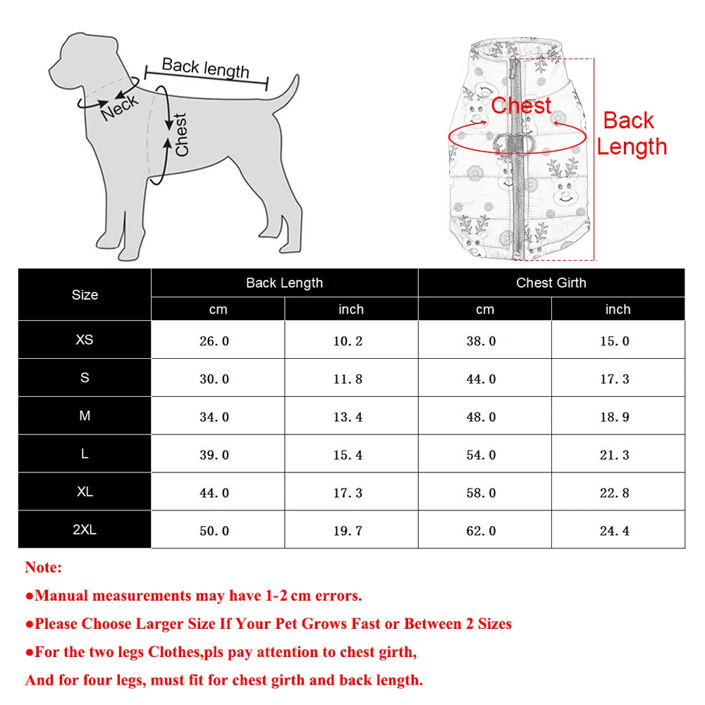 New Year Pet Coat For Christmas Deer Print Dog Jacket With D-ring