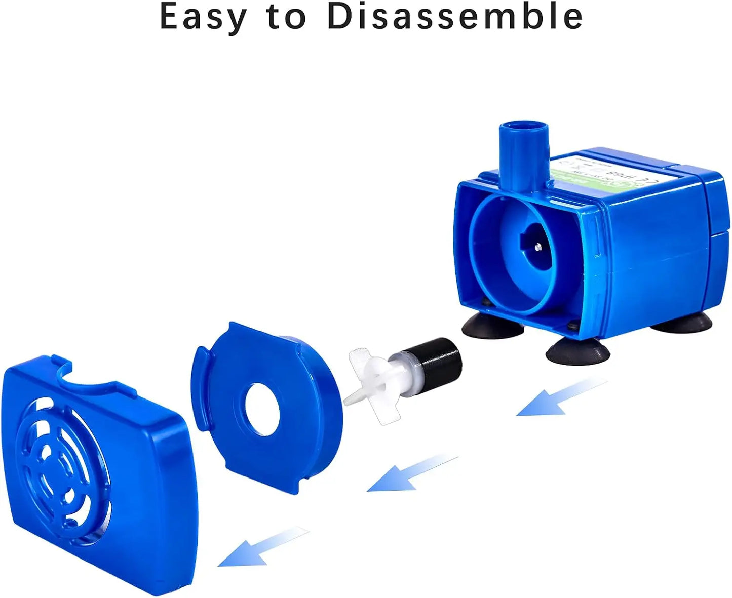 Water Pump for Cat Water Fountain Replacement Motor with LED Blue